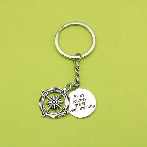 Metal Airplane Camera Compass Keychain Travel Gift