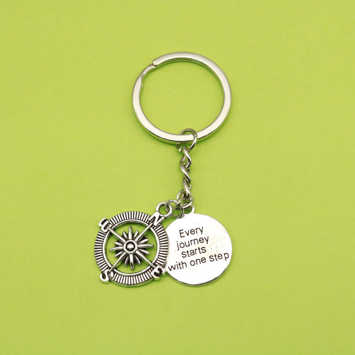 Metal Airplane Camera Compass Keychain Travel Gift