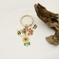 Zinc Alloy Bee Daisy Keychain Car Bag Charm view 4