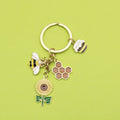 Zinc Alloy Bee Daisy Keychain Car Bag Charm view 1