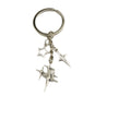 Metal Four Point Star Cross Moon Keychain Bag Charm Gift view 5
