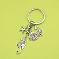 Metal Sea Turtle Starfish Dolphin Keychain Bag Charm view 1