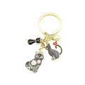 Black Metal Cartoon Cat Heart Star Keychain Cute Bag Charm view 5