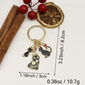 Black Metal Cartoon Cat Heart Star Keychain Cute Bag Charm view 2