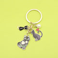Black Metal Cartoon Cat Heart Star Keychain Cute Bag Charm view 1