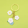 Metal Colorful Flower Keychain Bag Charm Car Key Ring view 1