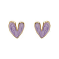 Light Luxury Alloy Heart Ring Stud Earrings With Oil Drip Enamel Minimalist Summer Jewelry view 5