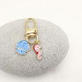 Metal Ocean Starfish Turtle Mermaid Keychain Bag Charm – Gold view 3
