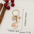 Metal Ocean Starfish Shell Dolphin Turtle Keychain Bag Charm Gift view 2
