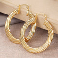European Style Spiral Textured Hoop Ear Cuffs, Trendy Metal Earrings For Women view 1