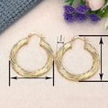 European Style Spiral Textured Hoop Ear Cuffs, Trendy Metal Earrings For Women view 4