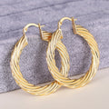 European Style Spiral Textured Hoop Ear Cuffs, Trendy Metal Earrings For Women view 3