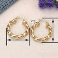 New Gold Tone Metal Braided Hoop Ear Cuffs, Shiny Woven Statement Earrings For Women view 4