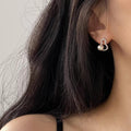 Light Luxury Faux Pearl Gourd Stud Earrings With Sparkling Zircon Geometric Chinese Style view 2