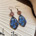Bohemian Wooden Teardrop Floral Print Drop Earrings Ethnic Style Ear Hook Jewelry view 4