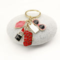 Enamel Alloy Lipstick Wallet Sunglasses Keychain Fashion Bag Charm view 3