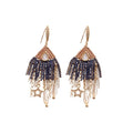 French Court Style Mixed Material Zircon Crystal Teardrop Star Tassel Drop Earrings view 5