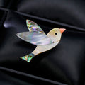 Green Silver Tone Abalone Shell Shell Metal Brooch Pin view 3