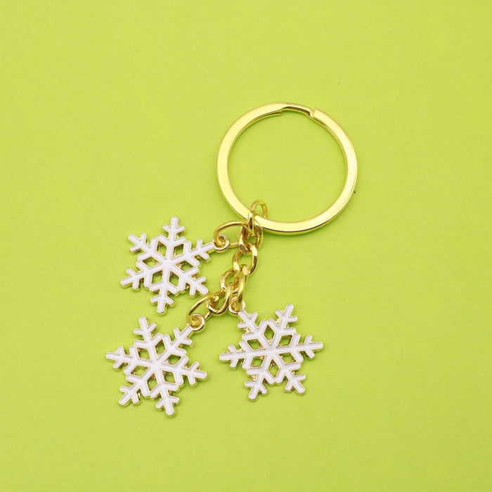 Alloy Snowflake Bell Keychain Christmas Gift – Gold