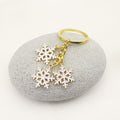 Alloy Snowflake Bell Keychain Christmas Gift – Gold view 4