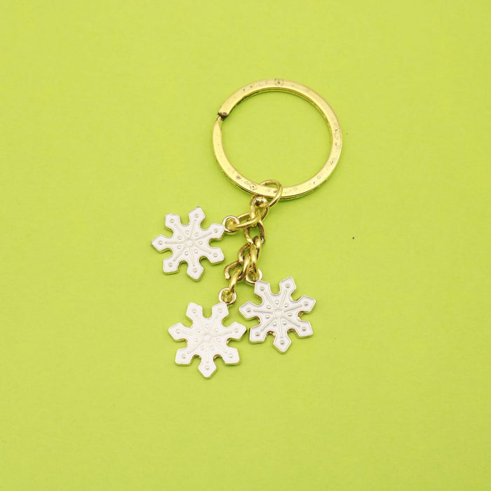 Alloy Snowflake Bell Keychain Christmas Gift (1919)