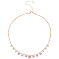 Light Luxury Copper Zircon Geometric Round Pendant Necklace Minimalist Sparkling Collarbone Jewelry view 5