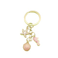 Zinc Alloy Shell Starfish Keychain Pearl Bag Charm Gift – Gold view 5