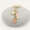 Zinc Alloy Shell Starfish Keychain Pearl Bag Charm Gift – Gold view 3