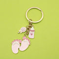 Zinc Alloy Baby Footprint Clothes Keychain Bag Charm Gift view 1