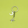 Metal Moon Star Tassel Keychain Key Ring Bag Charm view 1