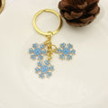 Metal Enamel Christmas Snowflake Reindeer Keychain Holiday Gift view 3