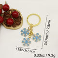 Metal Enamel Christmas Snowflake Reindeer Keychain Holiday Gift view 2