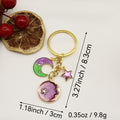 Metal Purple Star Moon Keychain Car Bag Charm Gift view 2