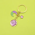 Metal Purple Star Moon Keychain Car Bag Charm Gift view 1