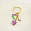 Metal Purple Star Moon Keychain Car Bag Charm Gift view 4