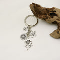 Antique Silver Sunflower Keychain Bag Charm Car Key Ring view 4