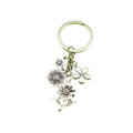 Antique Silver Sunflower Keychain Bag Charm Car Key Ring view 5
