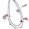 New Chinese Style Turquoise And Rose Pink Natural Stone Layered Necklace For Women Geometric Beaded Choker view 5