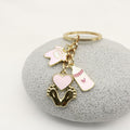 Zinc Alloy Baby Clothes Footprint Keychain Bag Charm Gift view 3
