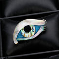 Blue Silver Tone Abalone Shell Shell Metal Brooch Pin view 3