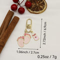 Metal Baby Footprint Keychain Cartoon Bag Charm Gift view 2