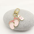 Metal Baby Footprint Keychain Cartoon Bag Charm Gift view 3