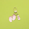 Metal Baby Footprint Keychain Cartoon Bag Charm Gift view 1