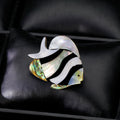 Black Silver Tone Abalone Shell Shell Metal Brooch Pin 3.7 x 4.5 cm view 3