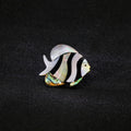 Black Silver Tone Abalone Shell Shell Metal Brooch Pin 3.7 x 4.5 cm view 5
