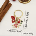 Zinc Alloy Love Heart Rose Keychain Bag Charm Gift view 2
