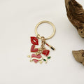 Zinc Alloy Love Heart Rose Keychain Bag Charm Gift view 3