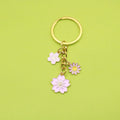 Zinc Alloy Enamel Sakura Flower Keychain Bag Charm Gift view 1