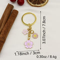 Zinc Alloy Enamel Sakura Flower Keychain Bag Charm Gift view 2
