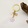 Zinc Alloy Enamel Sakura Flower Keychain Bag Charm Gift view 4